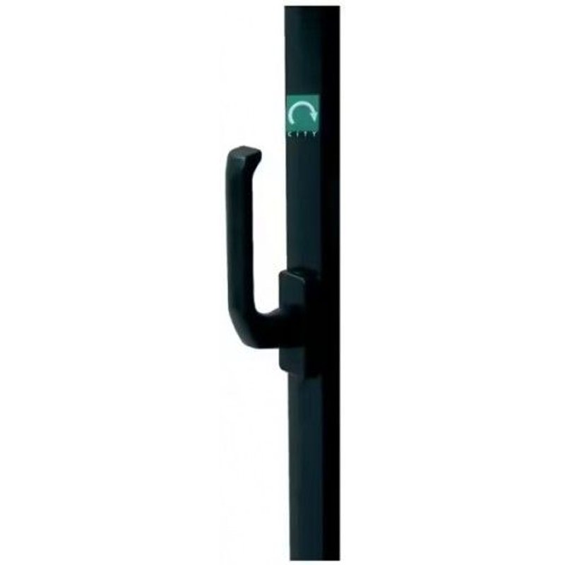 Crémone pompier à poignée rotative aluminium City 43003 - en applique - finition noir ISEO