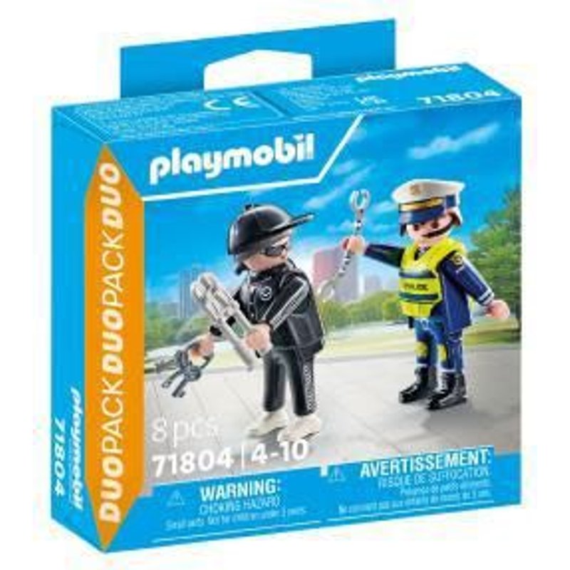 Playmobil Policiers 71804 - Policier Et Bandit Avec Accessoires - Duo Pack