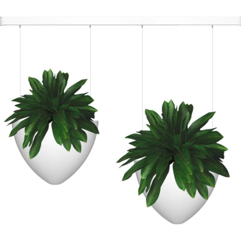 Kit complet avec cimaise Click Rail pour suspension deux cache-pots de fleurs Botaniq - Artiteq