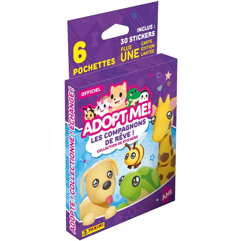 Stickers Adopt Me On Roblox Blister 6 Pochettes + 1 Carte Édition Limitée