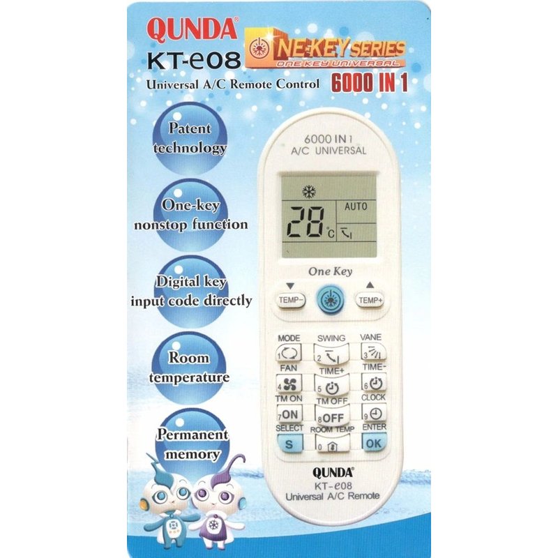 Telecommande Universelle pour Climatiseur, Modele: KT-e08
