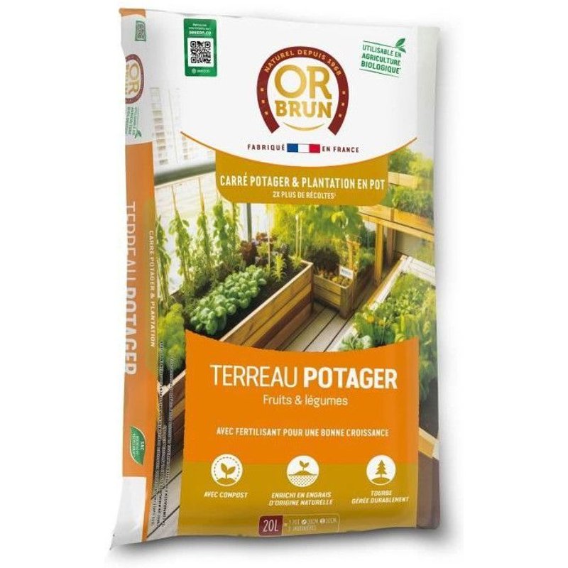 Terreau Potager Et Carré Potager - Or Brun - Obrtcapot20n - 20 L