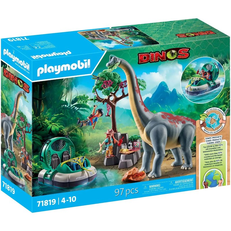 Playmobil Dinos 71819 - Brachiosaure Avec Explorateurs Et Aéroglisseur