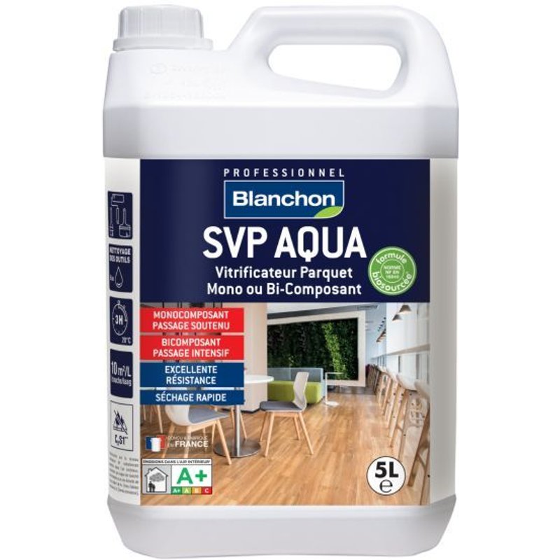 Vitrificateur Parquet "SVP AQUA" Pro Satiné 5L - Incolore