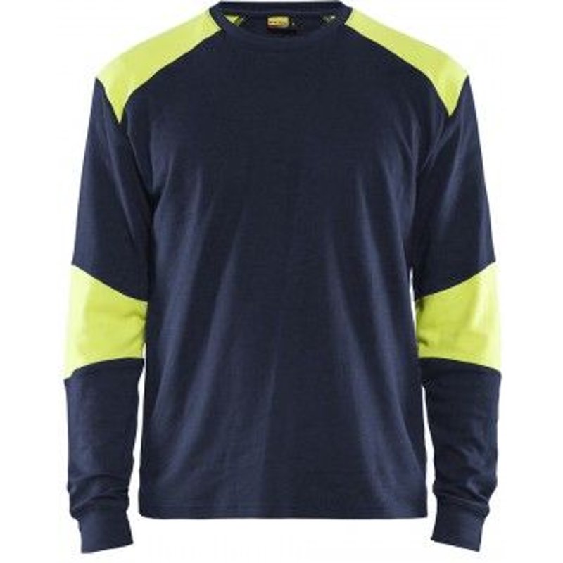 T-shirt manches longues retardant flamme inhérent 3457 - bleu et jaune - XXXL BLAKLADER