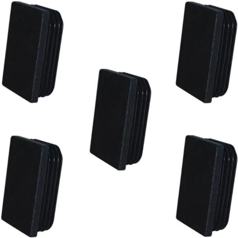 Embout de tube rectangulaire - Non spécifié - 45x20mm - Lot de 5 - Plastique - Noir