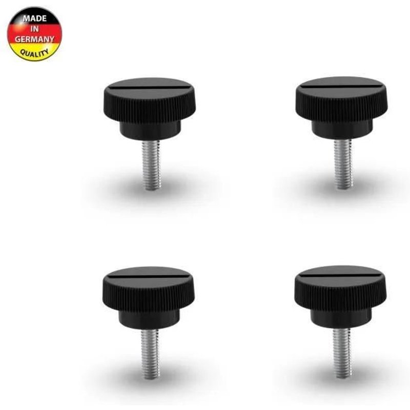 4x Vis Pied Reglable Molete M4x20 Avec Fente Tournevis Meuble Plastique Embout Table Chaise Tube