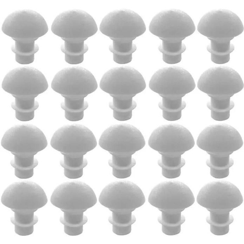 20x Embout Tube Ailettes Cache Rond Semi-Sphérique Plastique Pour Trou Ø 7,5 À 9mm Bouchon Protection Pied Meuble Patin, Ø 15,5mm Bl