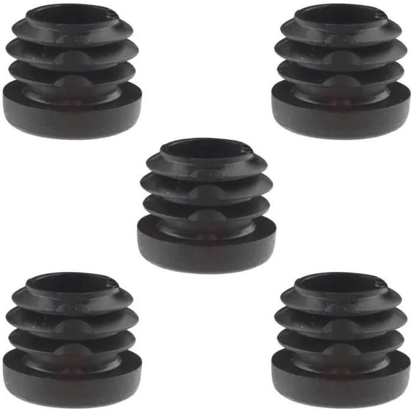 5x Embout De Tube Rond Rentrant Ø40mm Noir Plastique Chaise Meuble Cache