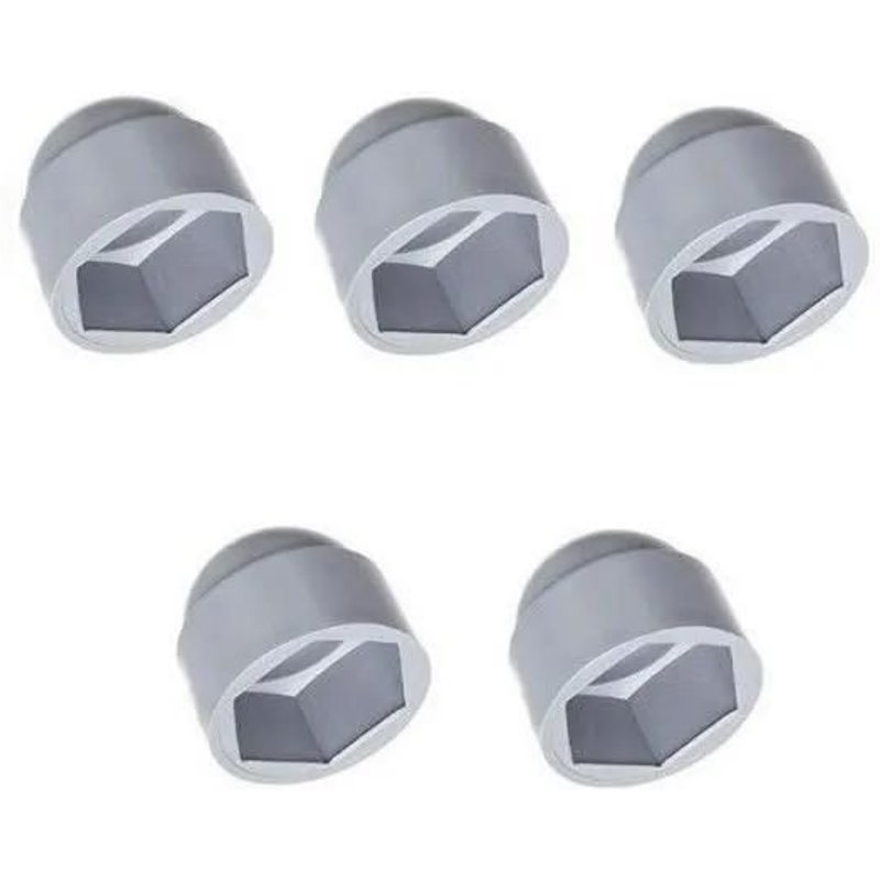 5X CACHE ECROU GRIS DIAMETRE M6 CLEF HEXAGONALE 10MM CAPUCHON BOUCHON PLASTIQUE VIS AUTO 6MM