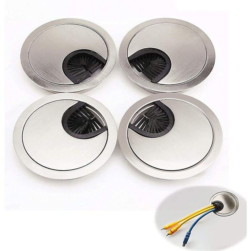 Acsergery 4x 60mm Table De Bureau Grommet Câble Rangements De Bureau Casquettes De Bureau Surface Port Hole Covers Cadeau