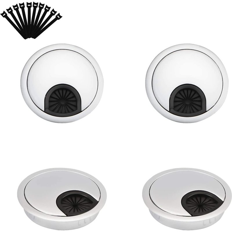 4pcs Acsergery 60mm / 2.36in Table De Bureau Grommet Câble Trou Couvercle Zinc Alloy Bureau Plug Hole Cadeau