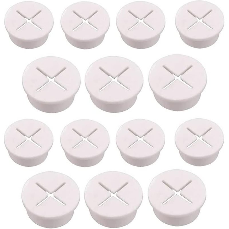 20 Pcs Acsergery Flexible Silicone Câble Cordon Grommet Blanc Caoutchouc Grommets Bureau Grommets Cadeau