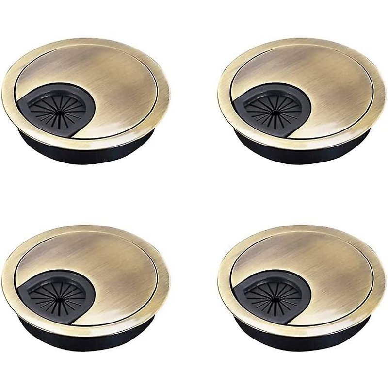 4 Pcs Acsergery Bronze Ordinateur Grommet Câble Métallique Grommet Ordinateur Bureau Câble Trou Couvercle Cadeau