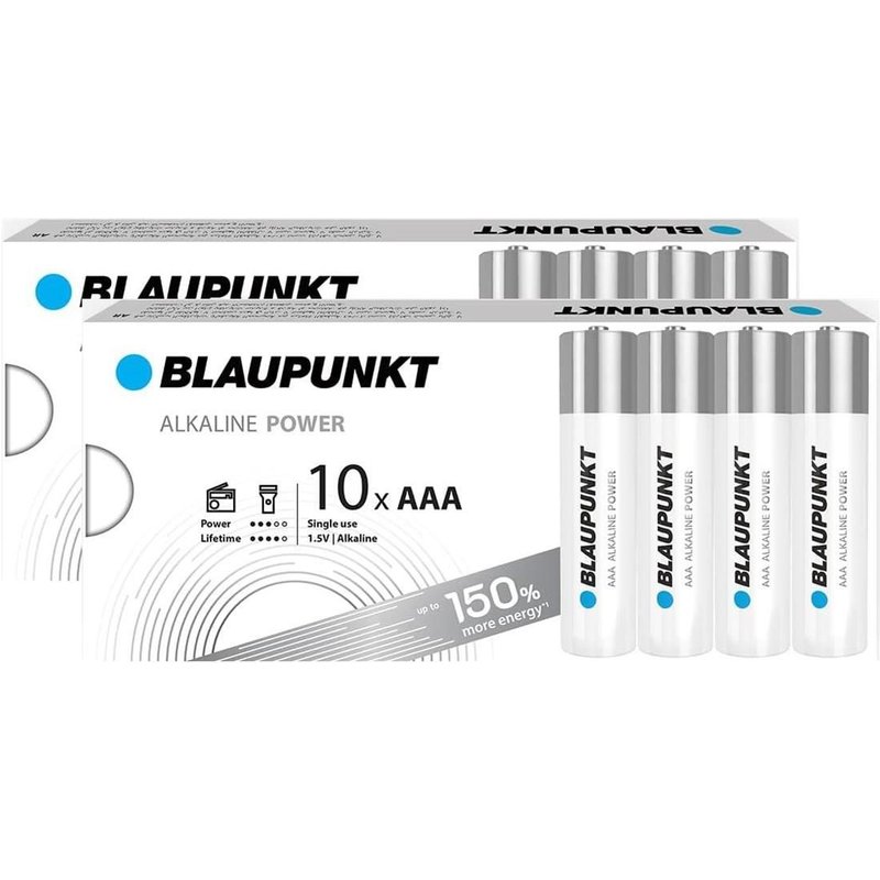 BLAUPUNKT Lot de 2 Packs 10 Piles AAA LR03 Alcalines Power