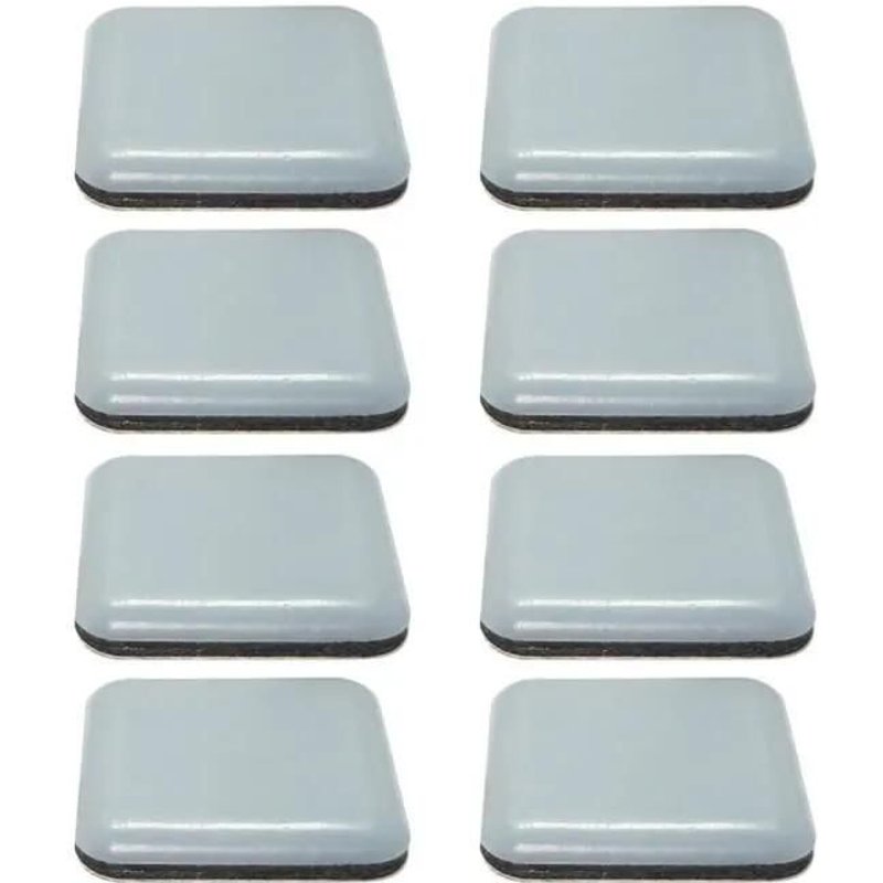 8x Patin glisseur Téflon PTFE 30 x 30 mm autocollant protection sol pied meuble plastique