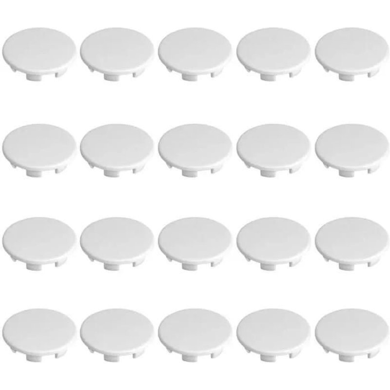 Cache trou - Plastique - 8mm - Blanc - Pack de 20 - Idéal pour boucher un trou proprement