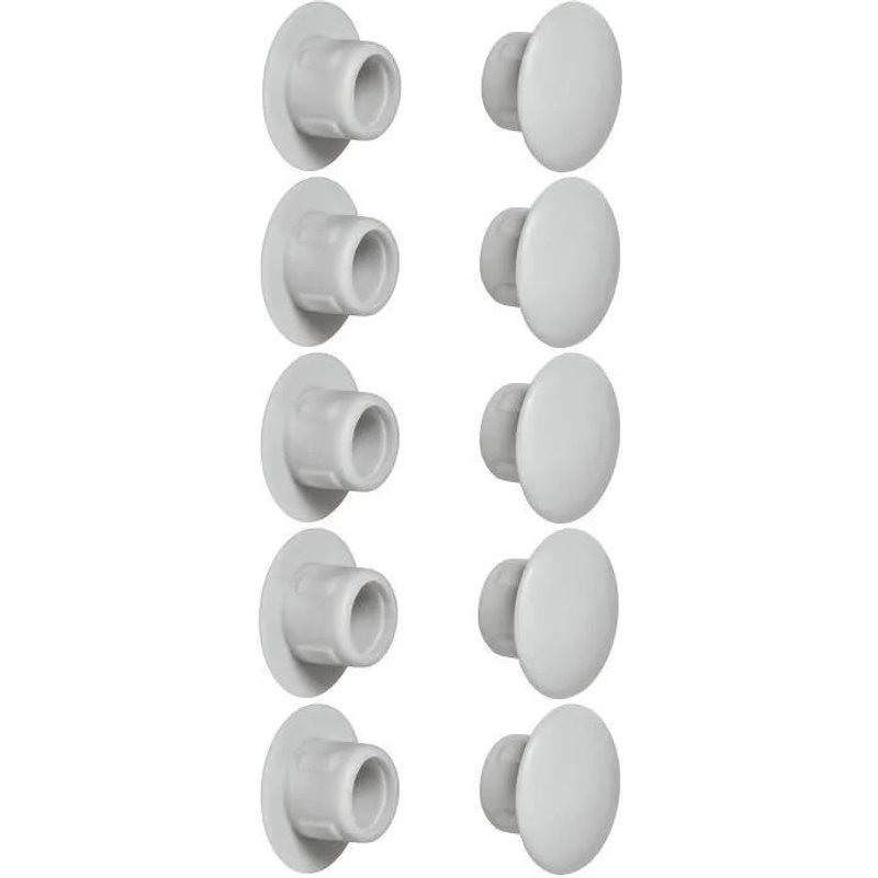 Cache trou - Non spécifié - 6mm - Gris clair RAL 7035 - Lot de 10 - Plastique