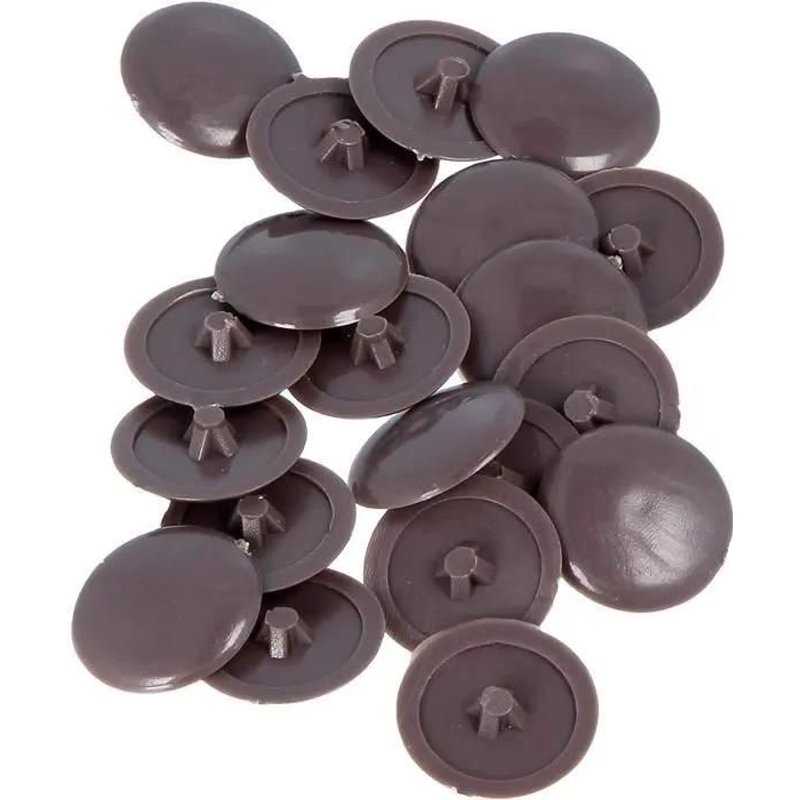 20x CACHE VIS PLASTIQUE MARRON FONCE CRUCIFORME T2 POZIDRIV CAPUCHON