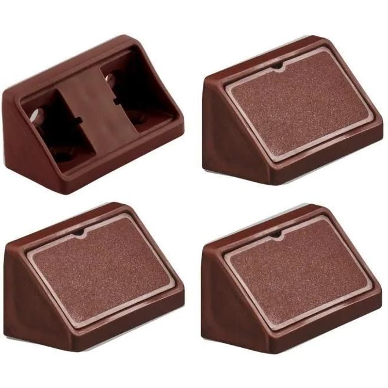 Équerre d'assemblage - Universel - Marron foncé - Lot de 4 - Plastique - Double vis 44mm