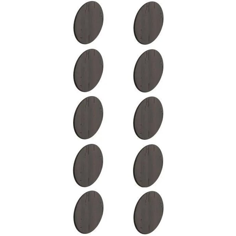 Cache vis adhésif autocollant - Non spécifié - 16mm - Aspect bois wengé marron foncé - Lot de 10 - Plastique