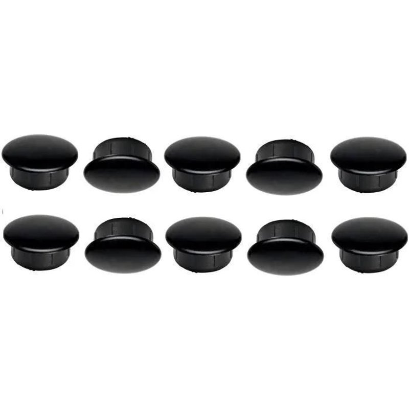 10X BOUCHON PLASTIQUE ROND NOIR d 7MM x D 10MM x L 6.5MM CACHE VIS TROU CAPUCHON MEUBLE PROTECTION