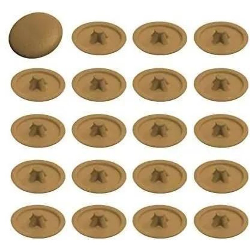 20x CACHE VIS PLASTIQUE MARRON CLAIR CRUCIFORME T3 POZIDRIV CAPUCHON MEUBLE CHAISE TABLE