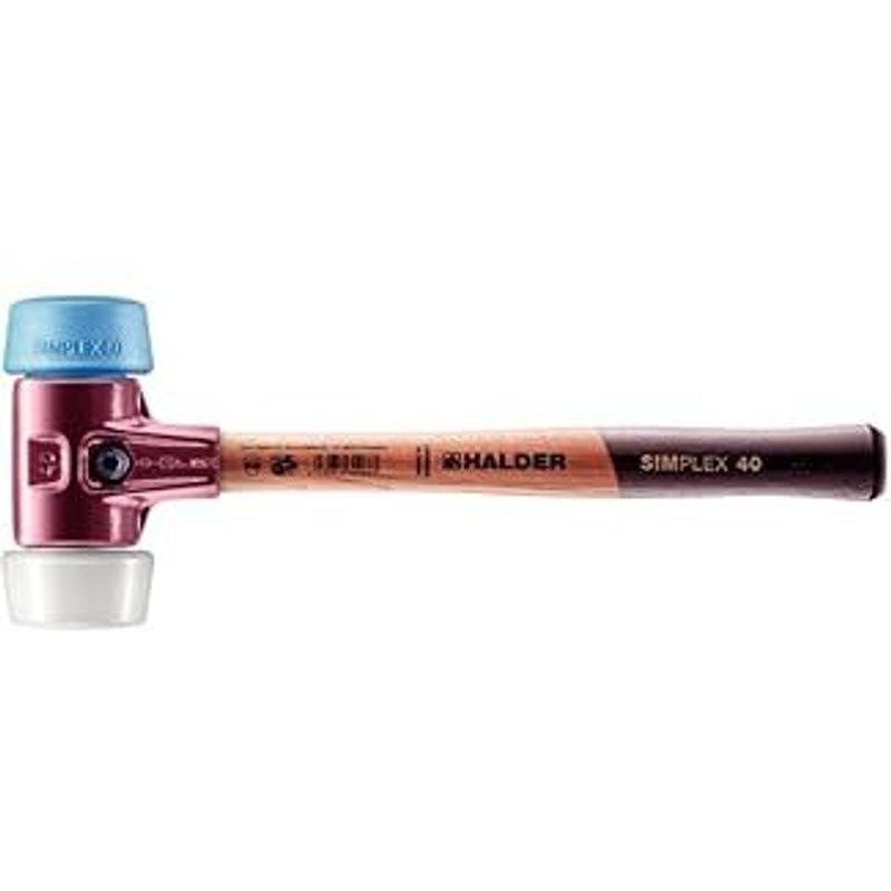 Maillet HALDER SIMPLEX TPE souple/ superplastique avec boîtier en fonte malléable et manche en bois de haute qualité - D=50 mm - 3017.051