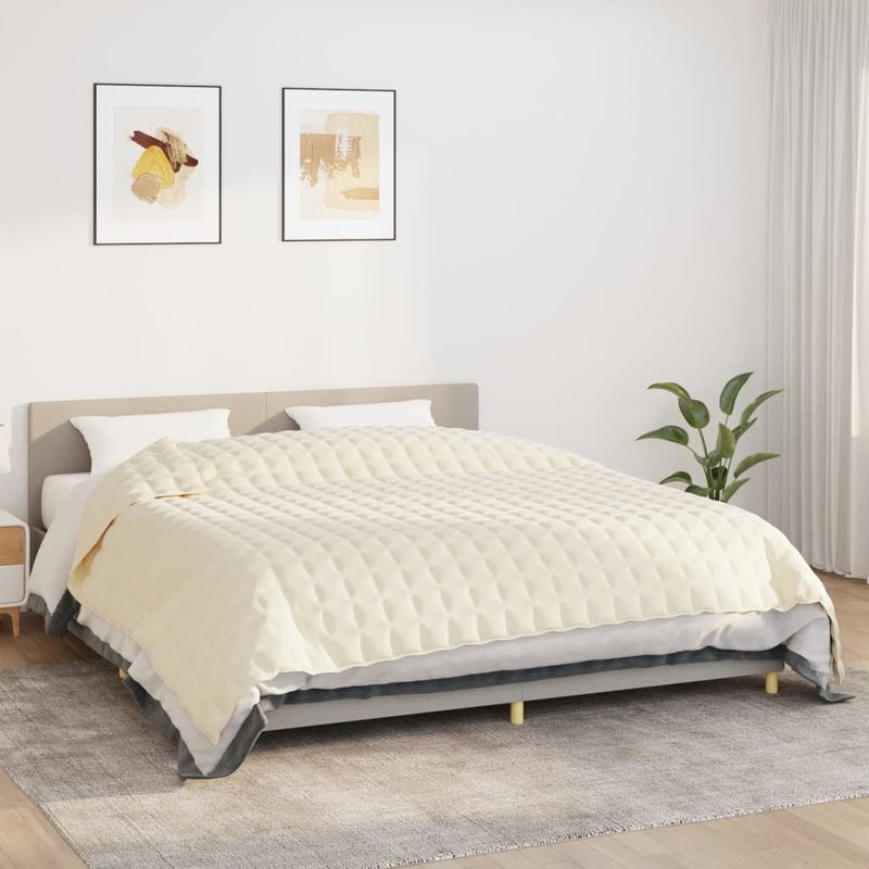 Vidaxl Couverture Lestée Crème Clair 220x260 Cm 15 Kg Tissu