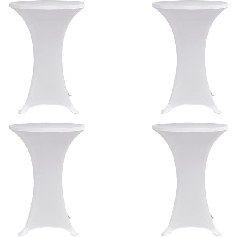 Vidaxl Housses Élastiques De Table Ø 80 Cm Blanc 4 Pcs