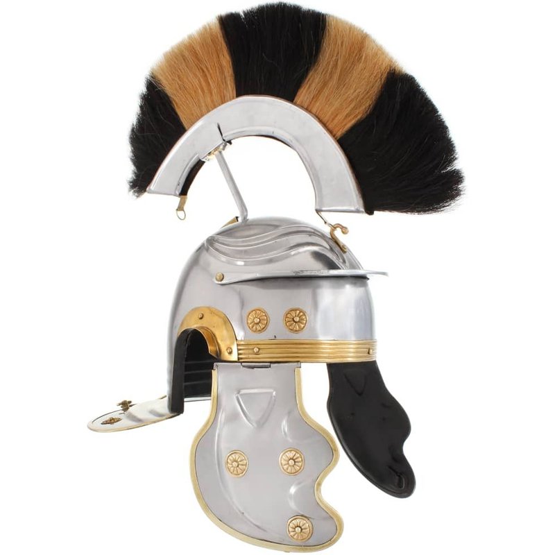 Vidaxl Casque De Soldat Romain Antique Pour Gn Argenté Acier