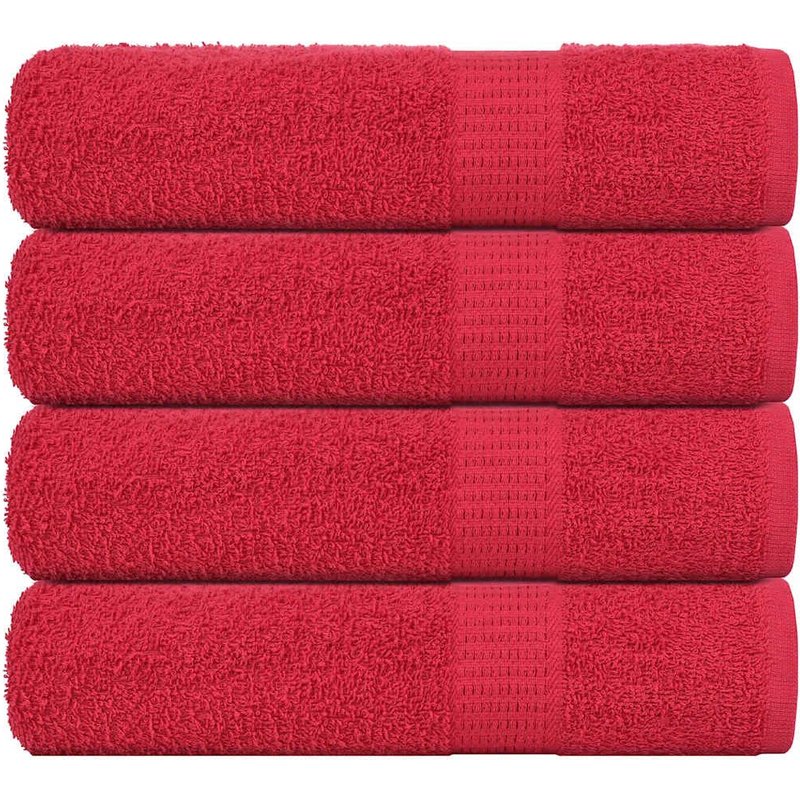 Vidaxl Essuie-Mains 4 Pcs Rouge 50x100 Cm 360 G/M² 100% Coton
