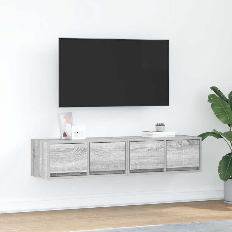 Vidaxl Meubles Tv 2 Pcs Sonoma Gris 60x31x25,5 Cm Bois D'ingénierie