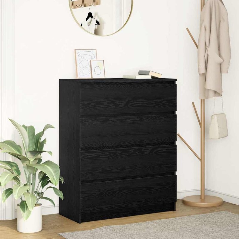 Vidaxl Buffet Chêne Noir 80x35x99 Cm Bois D'ingénierie
