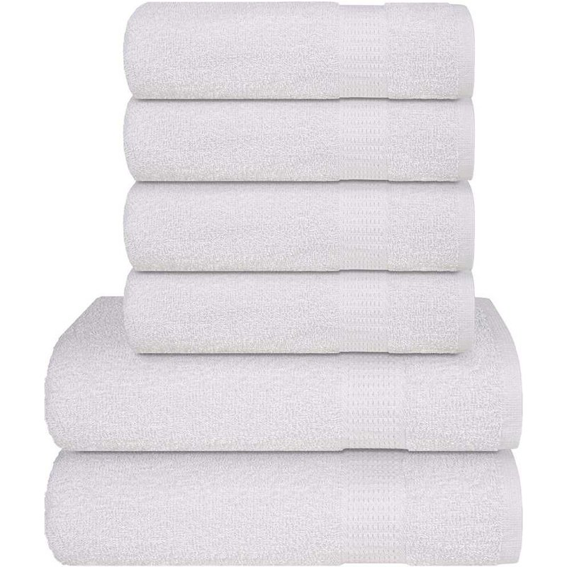 Vidaxl Ensemble De Serviettes 6 Pcs Blanc 360 G/M² 100% Coton