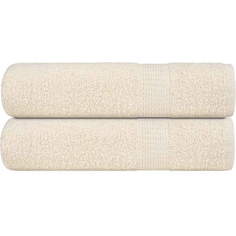 Vidaxl Essuie-Mains 2 Pcs Crème 50x100 Cm 360 G/M² 100% Coton