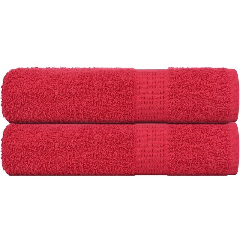 Vidaxl Essuie-Mains 2 Pcs Rouge 50x100 Cm 360 G/M² 100% Coton