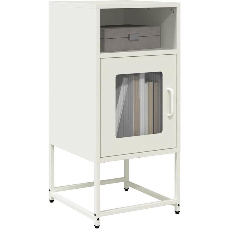 Vidaxl Table De Chevet Blanc 36x39x78 Cm Acier Laminé À Froid