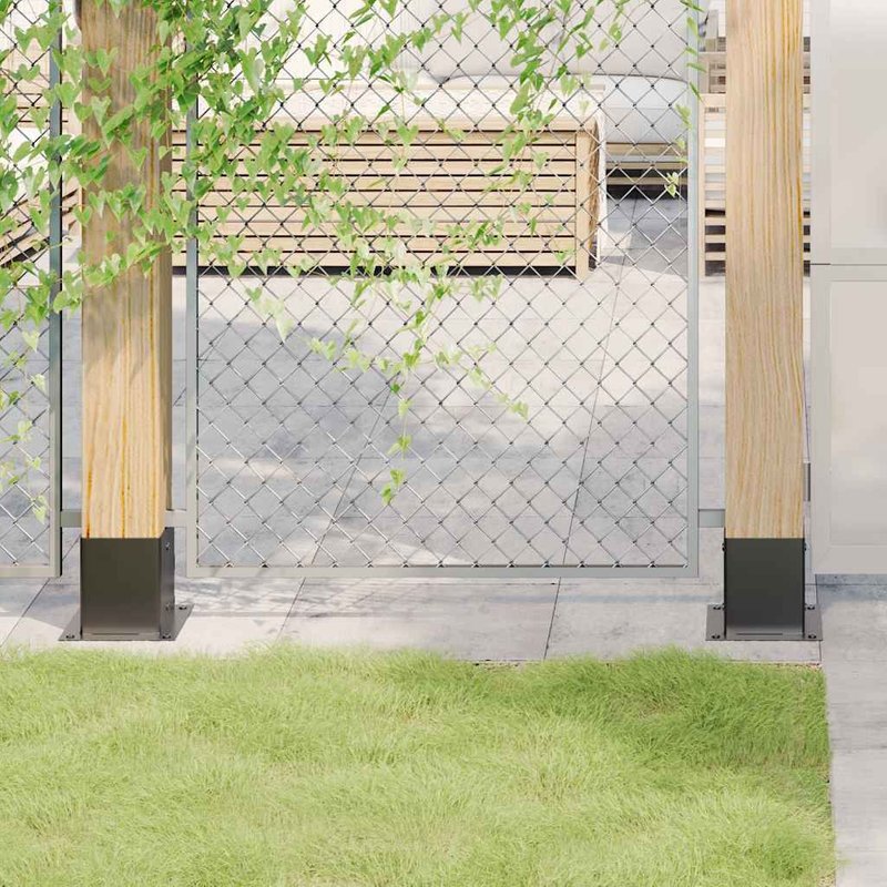 vidaXL Bases de poteau carrées 4 pcs anthracite 101x101 mm