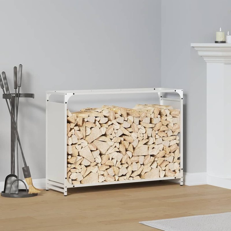 vidaXL Portant de bois chauffage blanc 90x28x65 cm