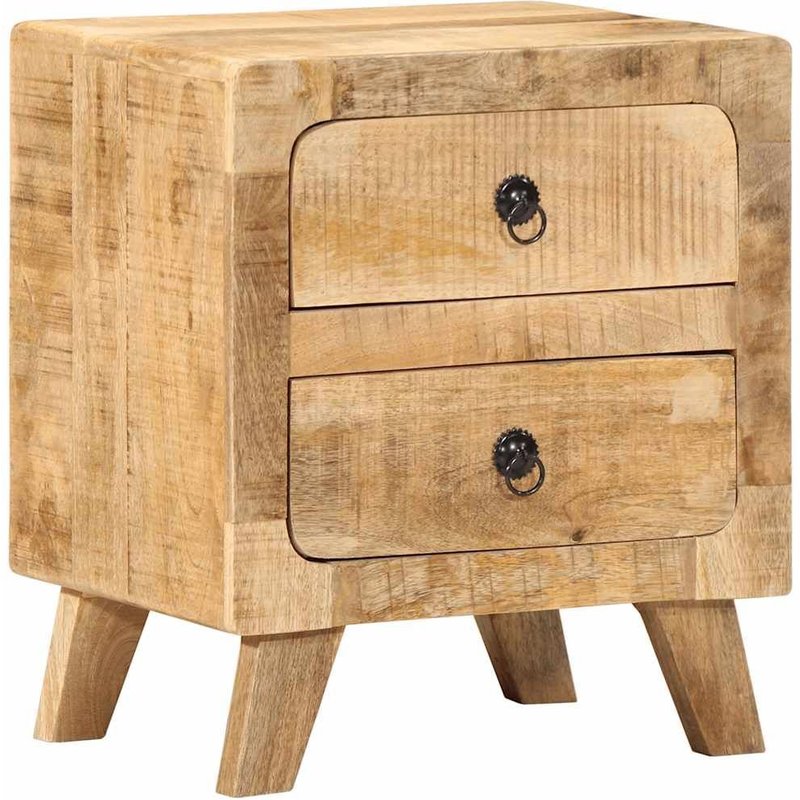 Vidaxl Table De Chevet 40x32x46 Cm Bois De Manguier Massif Brut