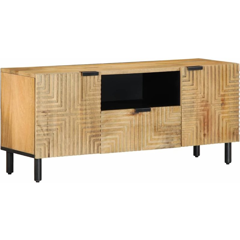 Vidaxl Meuble Tv Marron 105x33x46 Cm Bois Massif De Manguier