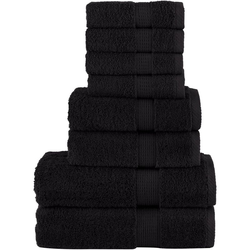 Vidaxl Ensemble De Serviettes De Qualité Supérieure Solund 8 Pcs Noir