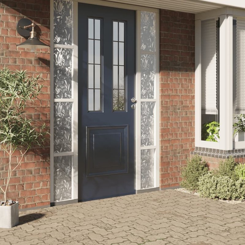 vidaXL Films pour fenêtre 2 pcs dépoli motif de fleurs PVC