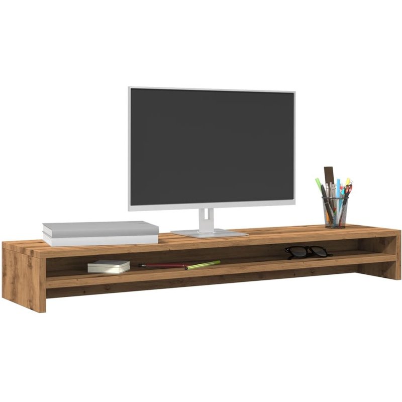 Vidaxl Support De Moniteur ChĂȘne Artisanal 100x24x13cm Bois IngĂ©nierie