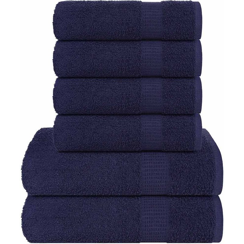 Vidaxl Ensemble De Serviettes 6 Pcs Bleu Marine 360 G/M² 100% Coton