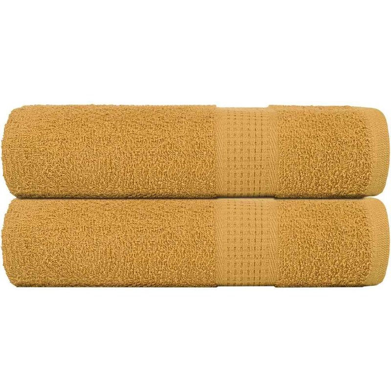 Vidaxl Essuie-Mains 2 Pcs Doré 50x100 Cm 360 G/M² 100% Coton