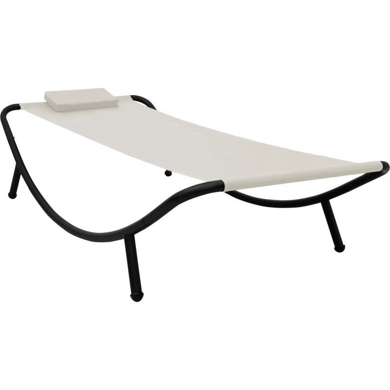 Vidaxl Lit De Jardin Crème 200x90 Cm Acier