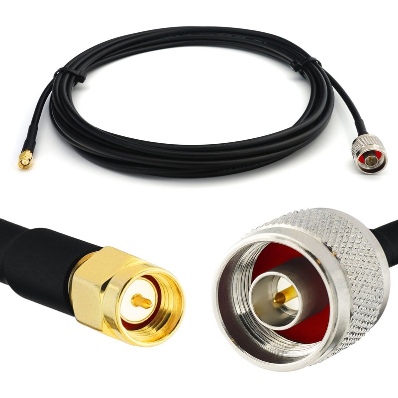 SMA Mâle vers N Mâle 12m RG58 Cable Coaxial - Câble d'extension exterieur à faible perte rallonge etanche - pour Routeur WIFI Radio Antenne LTE GSM Amplificateur 4G 5G 6G LTE Hotspot
