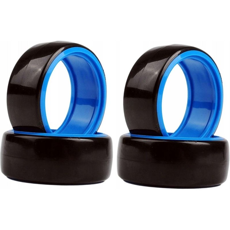 Lot De 4 Pneus De Voiture Rc En Bleu Et Noir